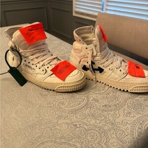 Off-White High-Tops with Orange and Black Details
